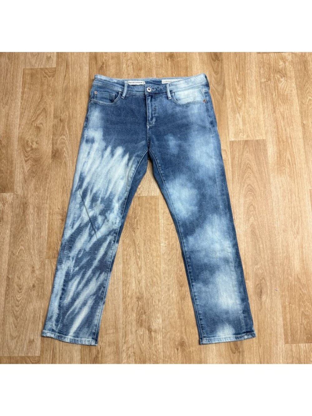 ANTHROPOLOGIE PILCRO JEANS SLIM BOYFRIEND TIE DYE SIZE 28 PETITE ACID WASH DENIM